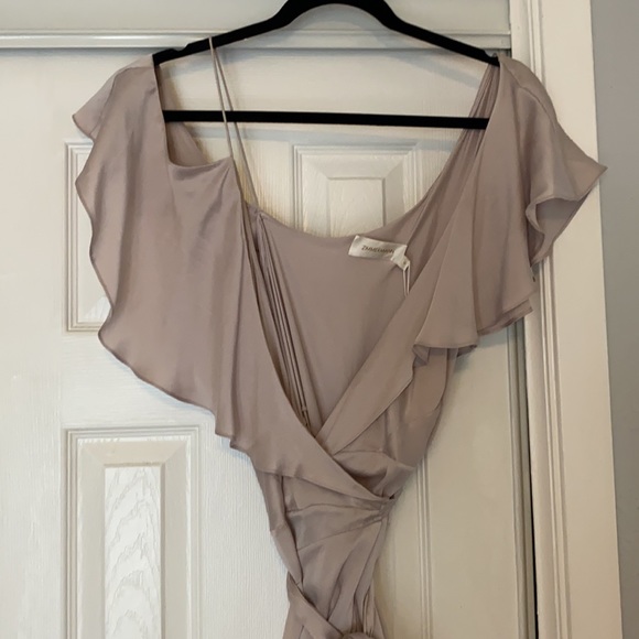 NWT Zimmerman Sueded Asymmetric Wrap Dress purple - Picture 8 of 8